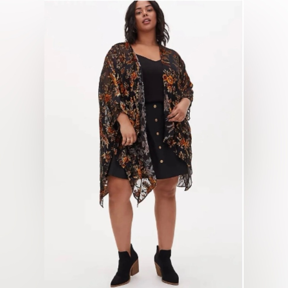 Torrid Floral Burnout Ruana